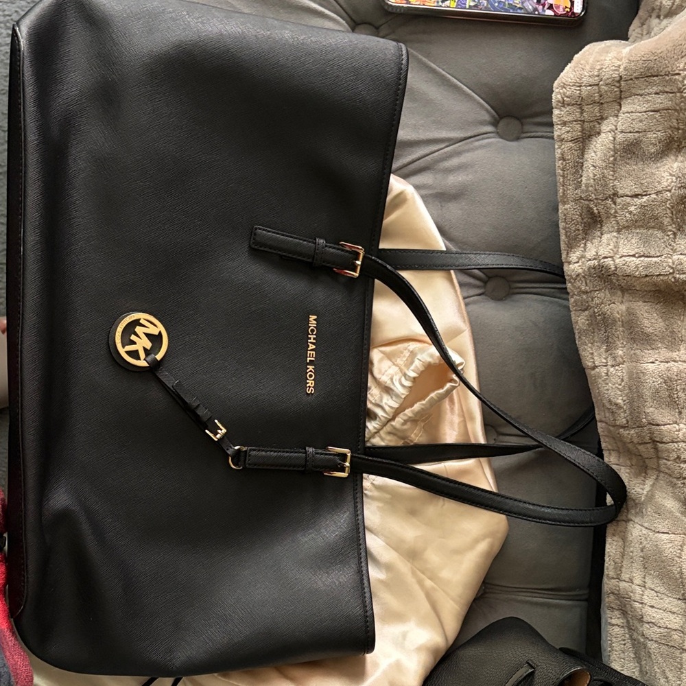 Michael Kors Laptop Tote with Gold Accents
